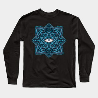 Blue eye mandala Long Sleeve T-Shirt